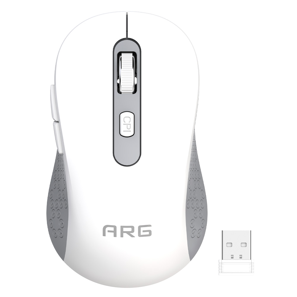 Мышь обычная беспроводная ARG MOW5 White-Gray