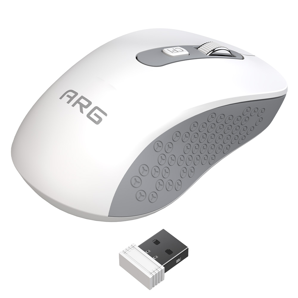 Мышь обычная беспроводная ARG MOW5 White-Gray - фото 4