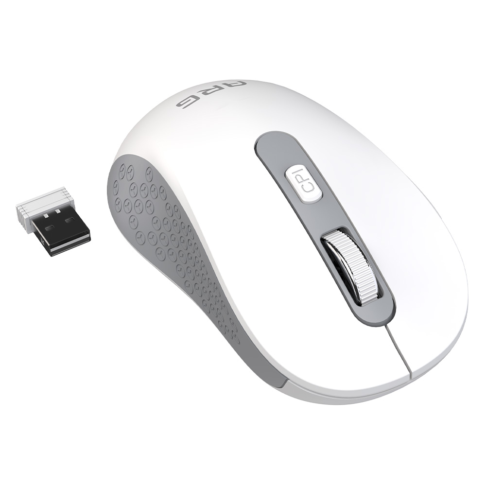 Мышь обычная беспроводная ARG MOW5 White-Gray - фото 3