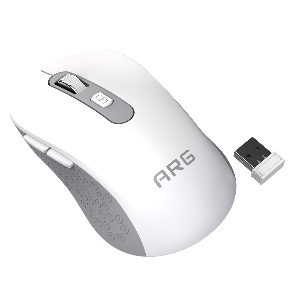 Мышь обычная беспроводная ARG MOW5 White-Gray - фото 5