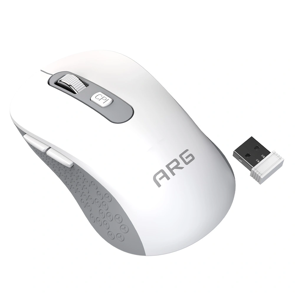 Мышь обычная беспроводная ARG MOW5 White-Gray - фото 5