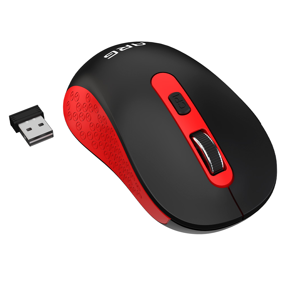 Мышь обычная беспроводная ARG MOW5 Black-Red - фото 3