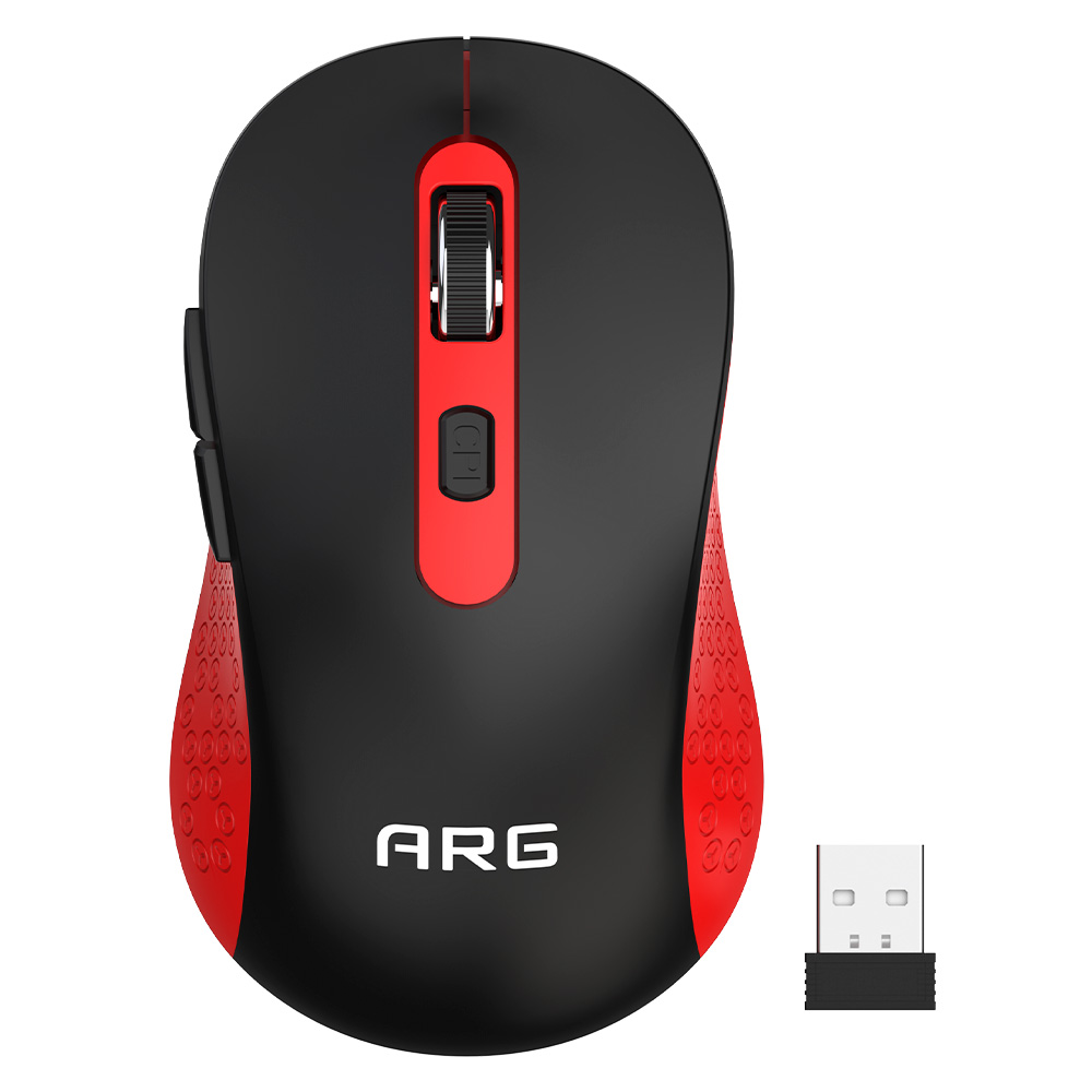 Мышь обычная беспроводная ARG MOW5 Black-Red