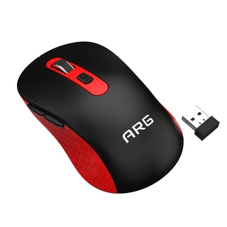 Мышь обычная беспроводная ARG MOW5 Black-Red - фото 5