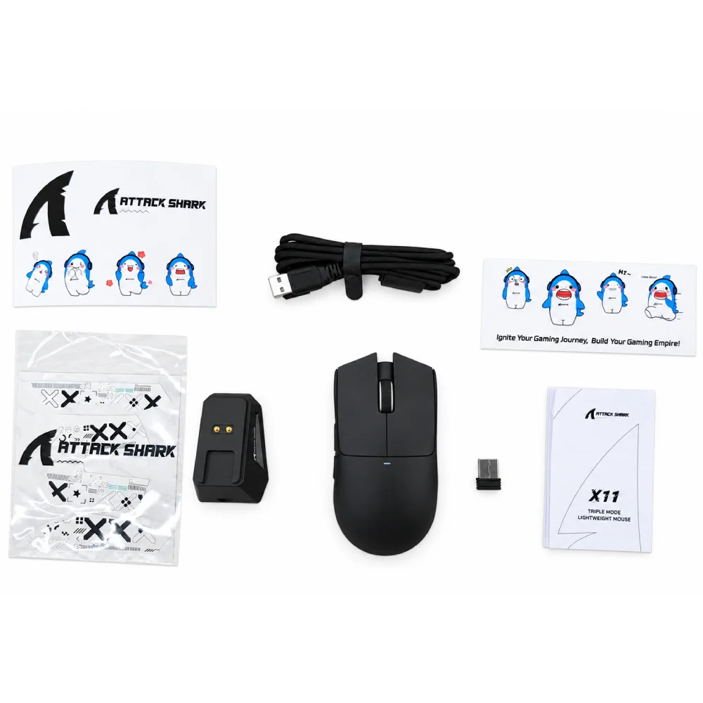 Attack Shark ойын тінтуірі X11 Black - фото 11