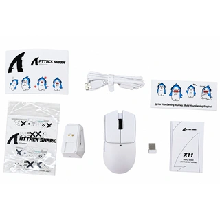 Attack Shark ойын тінтуірі X11 White - фото 4