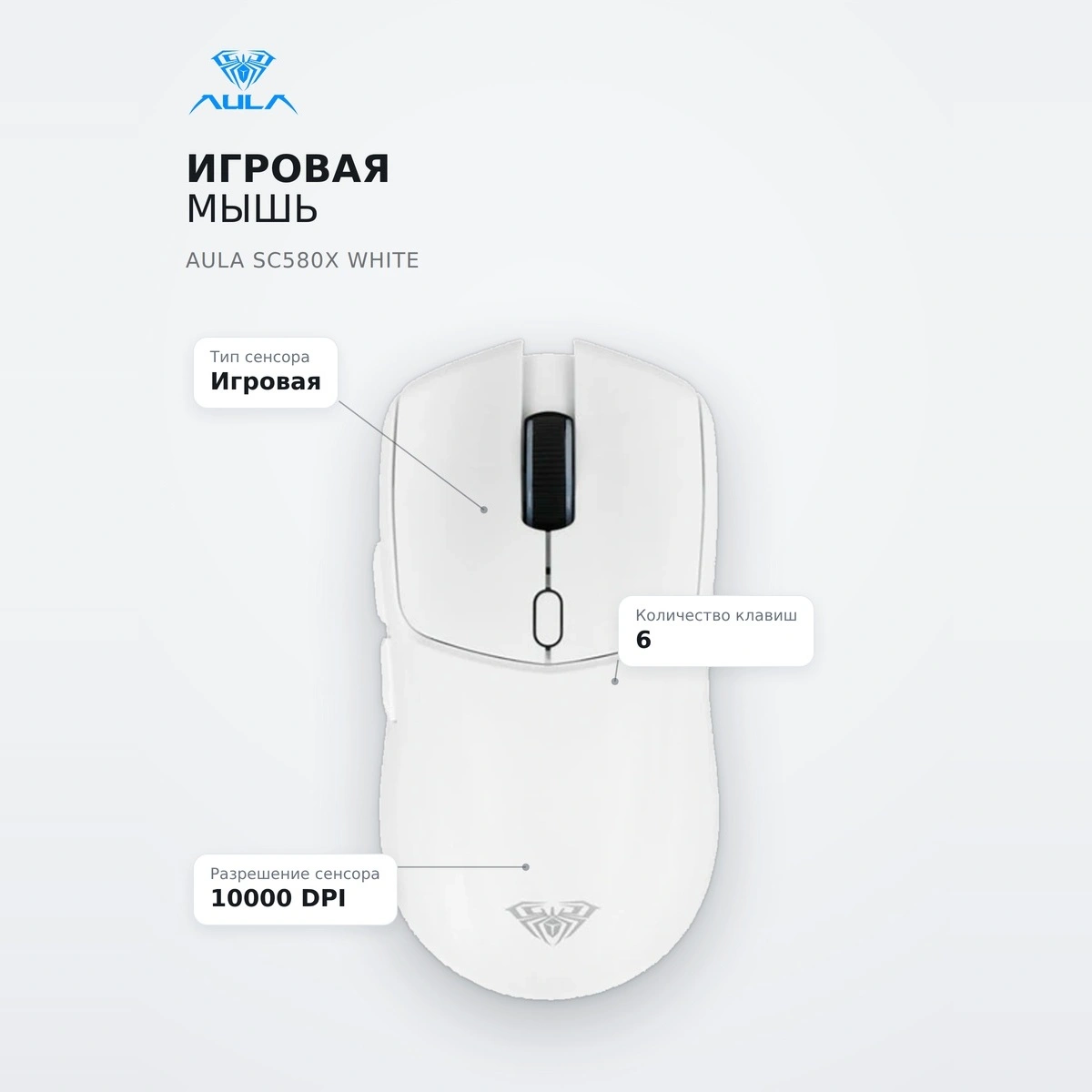 Игровая мышь AULA SC580X White - фото 7