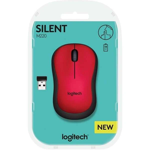 Мышь беспроводная Logitech M220 Silent Red - фото 13