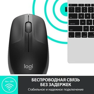 Мышь беспроводная Logitech M190 Charcoal Emea - фото 6