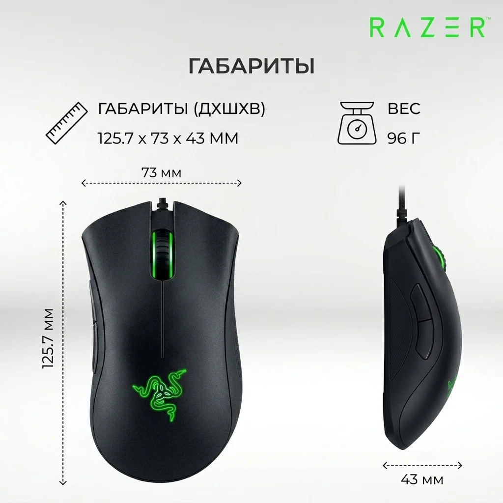 Мышь проводная Razer DeathAdder Essential  RZ01-02540100-R3M1 - фото 10