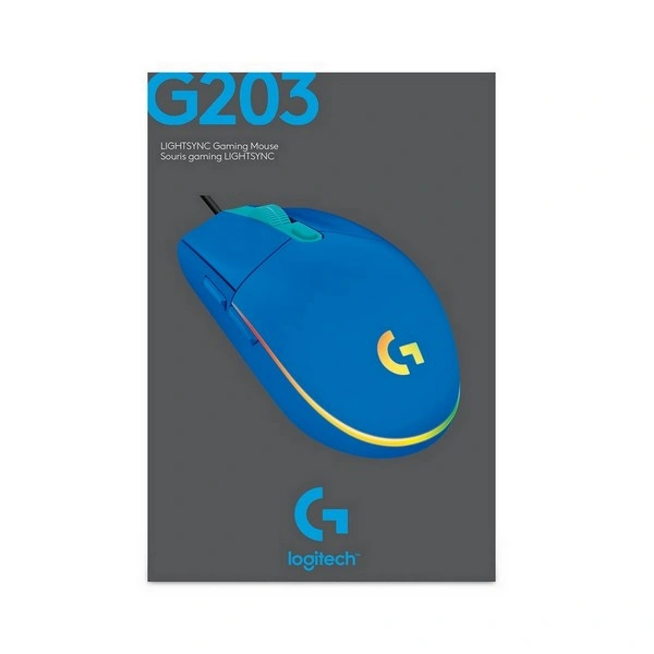 Logitech сымды тінтуір G102 LightSync Blue - фото 13