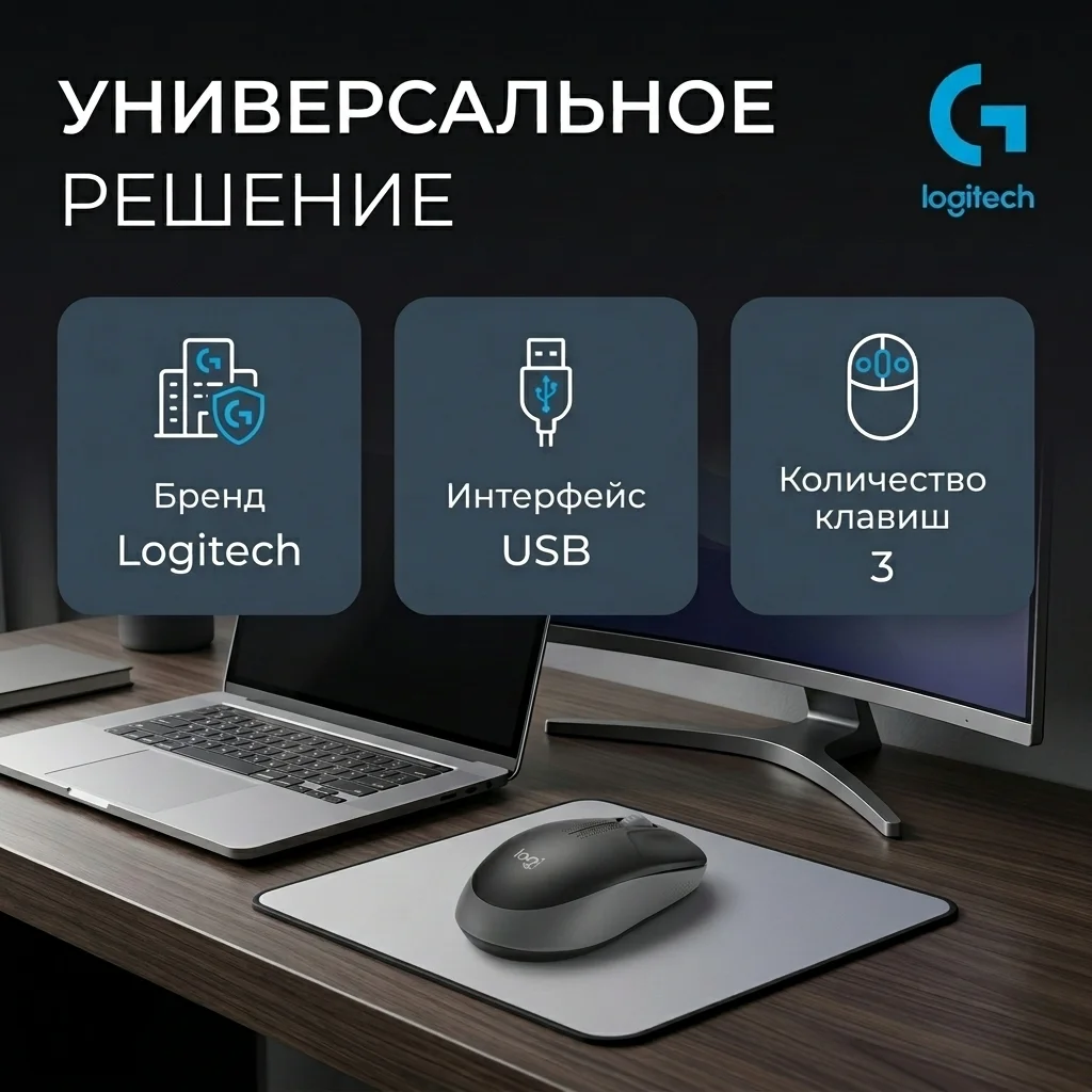 Мышь беспроводная Logitech M 190 Grey 910-005906 - фото 7