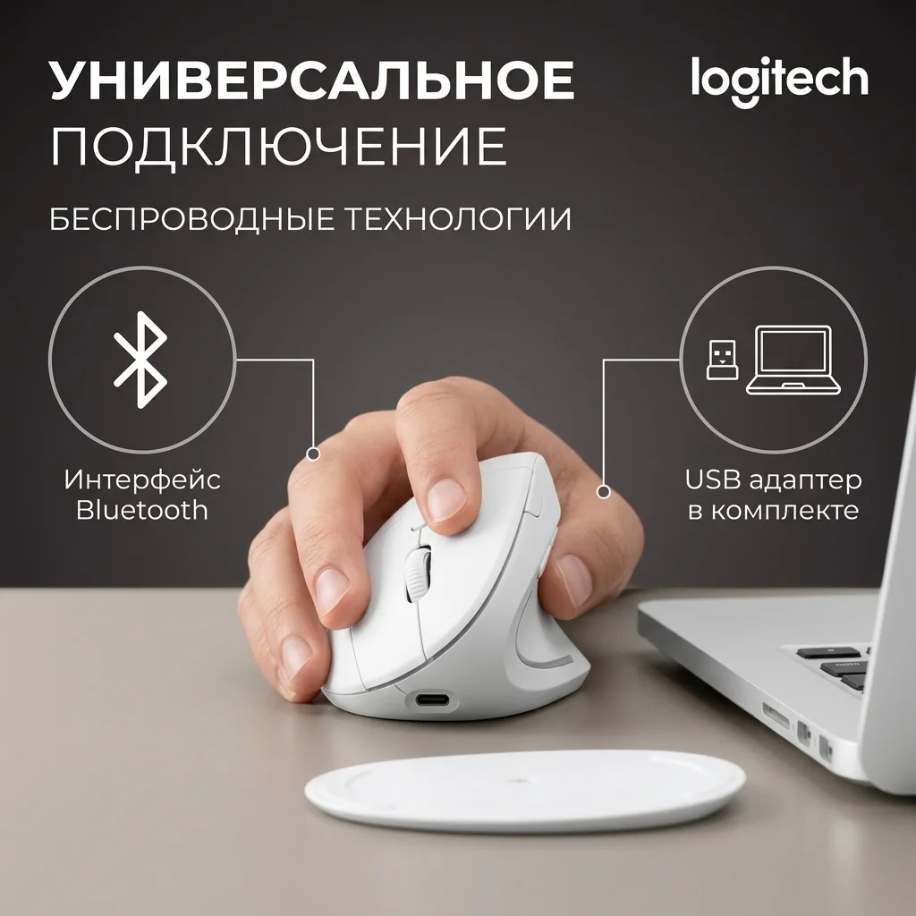 Logitech сымсыз тінтуірі Lift Pale Grey 910-006475 - фото 10
