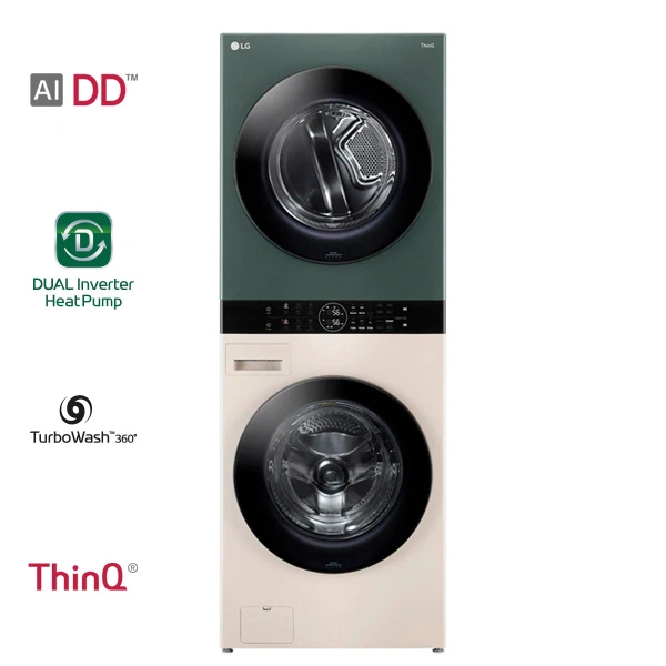 Стиральная машина + сушка LG Washtower 18 кг Objet W1S1CVKK2HM