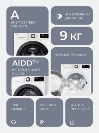 Стиральная машина LG F2V3FS6W - фото 3