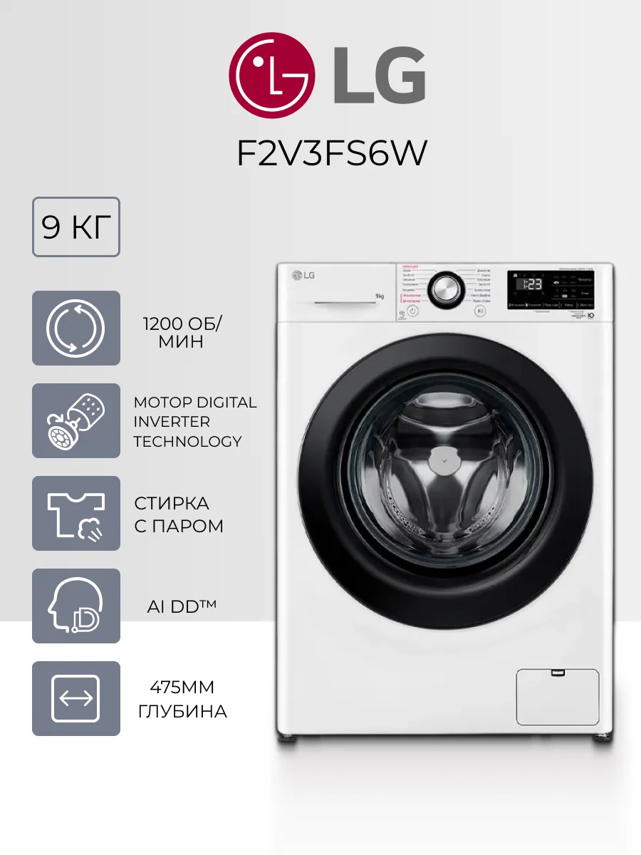 Стиральная машина LG F2V3FS6W - фото 2