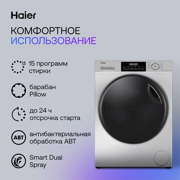 Стиральная машина с сушкой Haier HWD80-BP14929S - фото 7