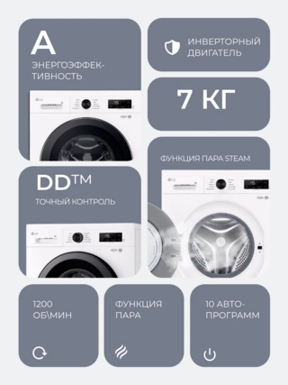 Стиральная машина LG F2Y1HS6W - фото 3