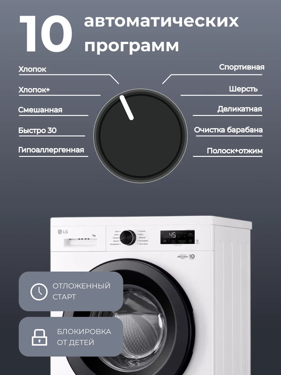 Стиральная машина LG F2Y1HS6W - фото 4