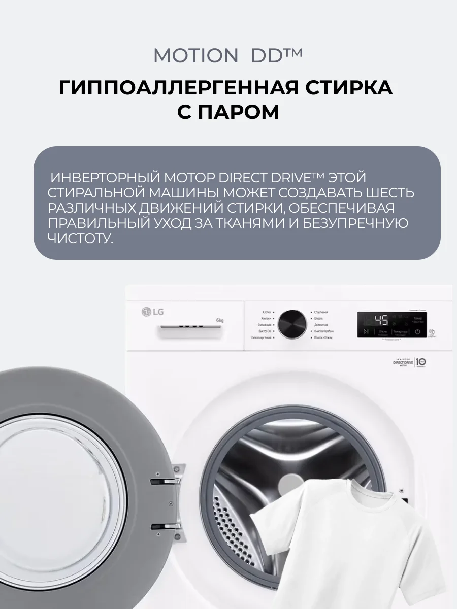 Стиральная машина LG F2Y1NS6W - фото 9