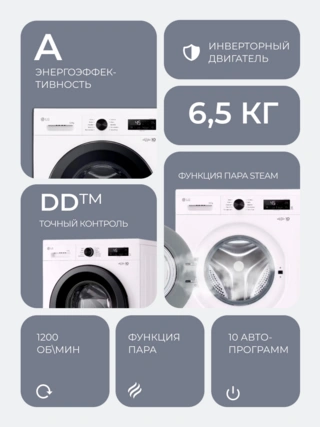 Стиральная машина LG F2Y1WS6W - фото 3