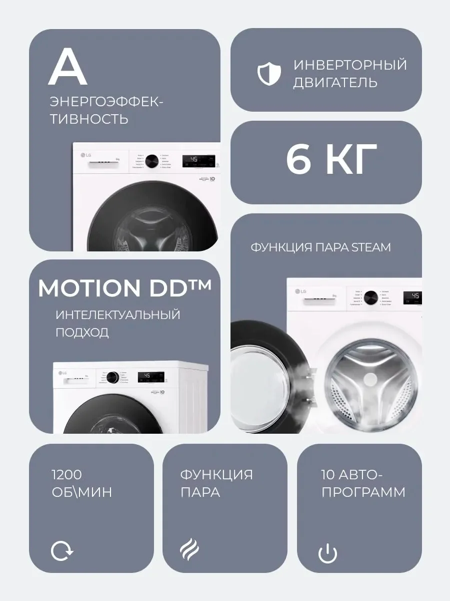 LG кір жуғыш машина F2Y1NS5W - фото 3