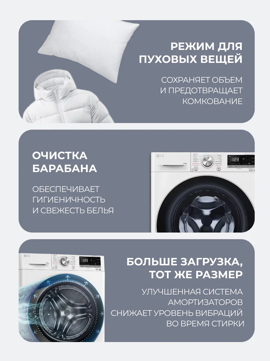 LG кір жуғыш машинасы F2V5HG1W - фото 8