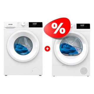 Комплект Стиральная машина Gorenje WNHPI84AS/R + Сушильная машина Gorenje DHNE82/C 