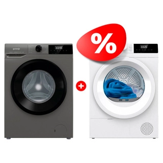 Комплект Стиральная машина Gorenje WNHPI84AS/AR + Сушильная машина Gorenje DHNE82/C