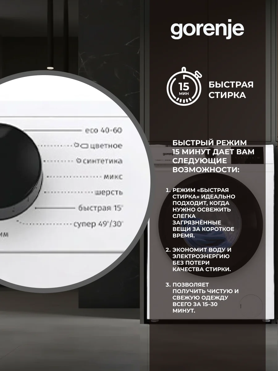 Стиральная машина Gorenje W3NGPI61SAS - фото 6