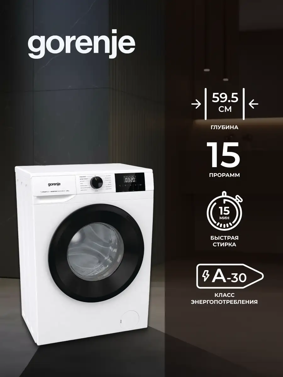 Стиральная машина Gorenje W3NGPI61SAS - фото 3