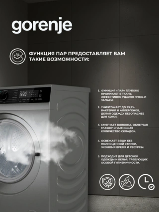 Стиральная машина Gorenje WPNA84APGW - фото 4