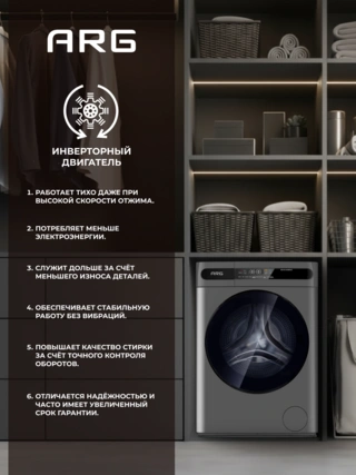 Кептіру функциясы бар ARG кір жуғыш машинасы MG100-14528BH-G - фото 6