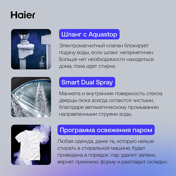 Стиральная машина Haier HW60-BP12959B - фото 6