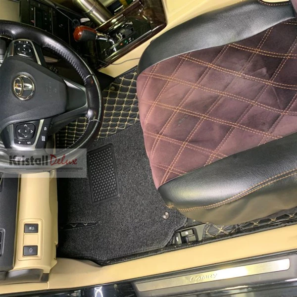 Коврики Kristall-auto Toyota Camry 50 2011-2017 черный/бежевый