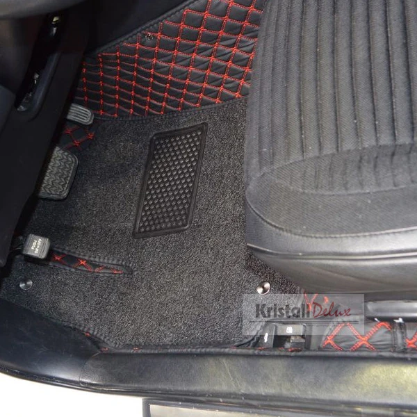 Коврики Kristall-auto Toyota Camry 50 2011-2017 черный / красный - фото 4