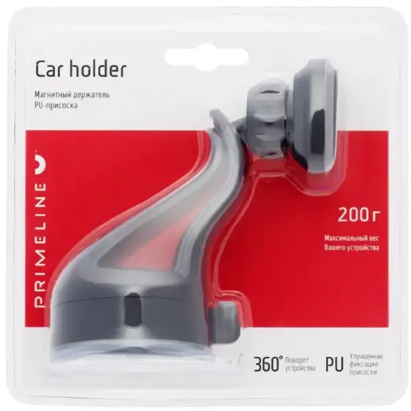 Держатель Prime Line PU-присоска, черный - фото 2