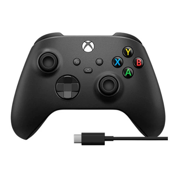 Контроллер для игровой приставки Microsoft XBOX Black + кабель USB Type-C (1V8-00008)