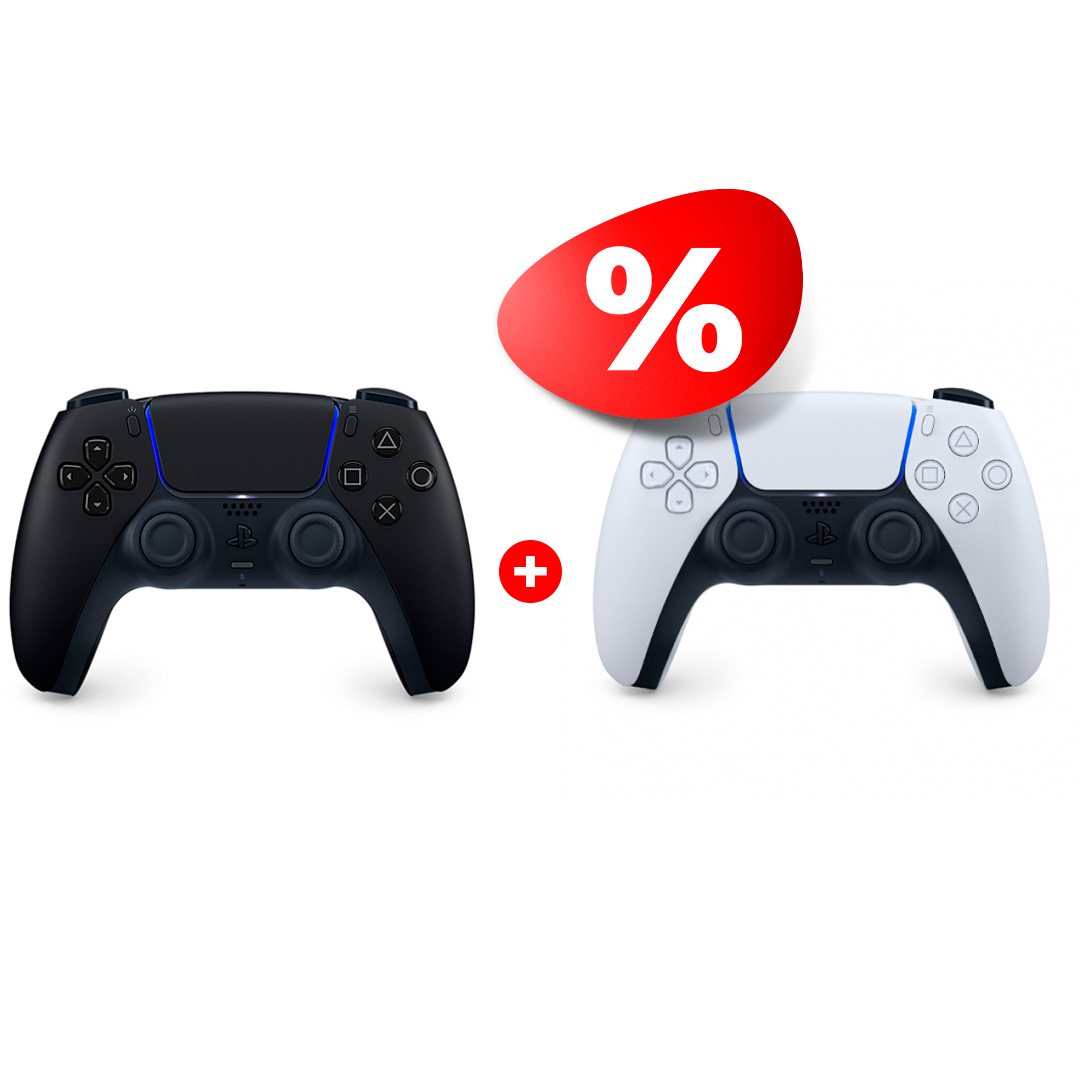 Комплект Контроллер для консоли PlayStation + Контроллер для консоли PlayStation DualSense Midnight Black PS5 + DualSense White - фото 2