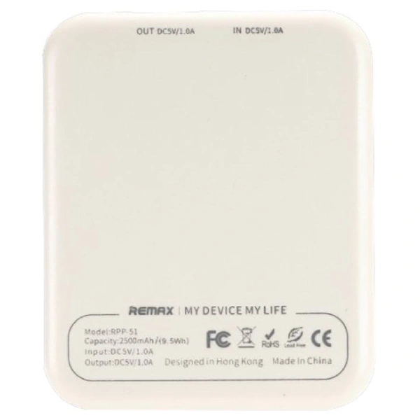 Power bank Remax Pino Series RPP-51 2500mAh White - фото 2