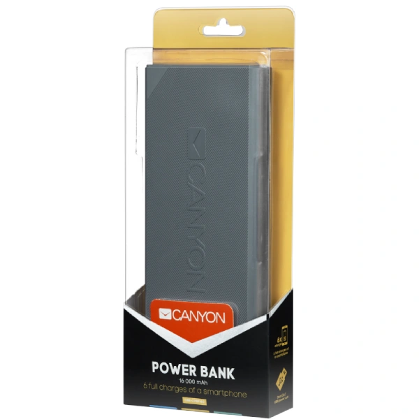 Power bank Canyon CNE-CPBF160DG 16000mAh Dark Gray - фото 3