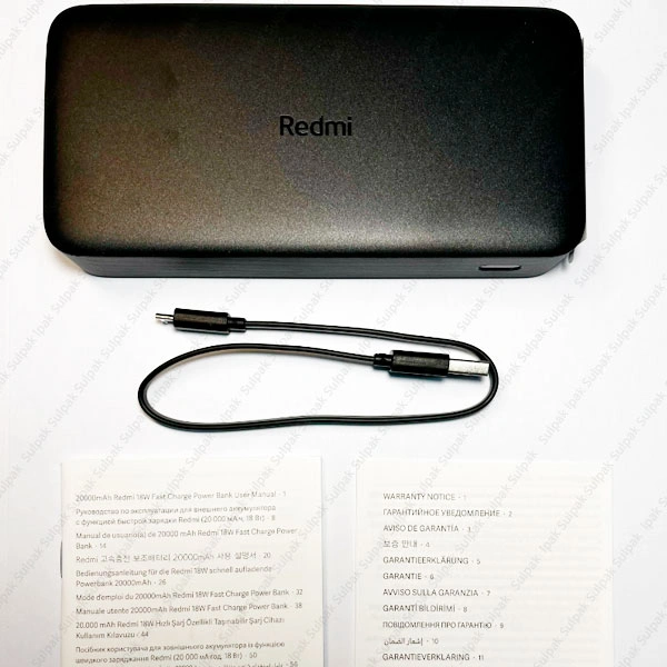 Power bank Xiaomi Redmi (18W Fast Charge) 20000mAh Black - фото 8