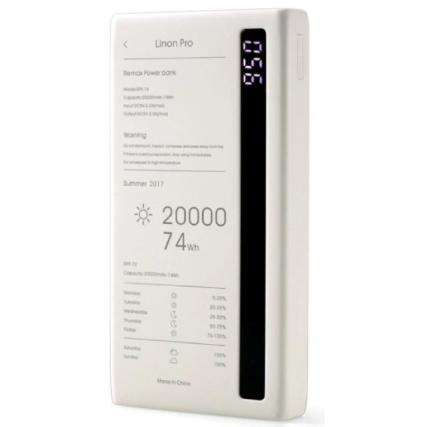 Power bank Remax Linon pro Series RPP-73 20000mAh White