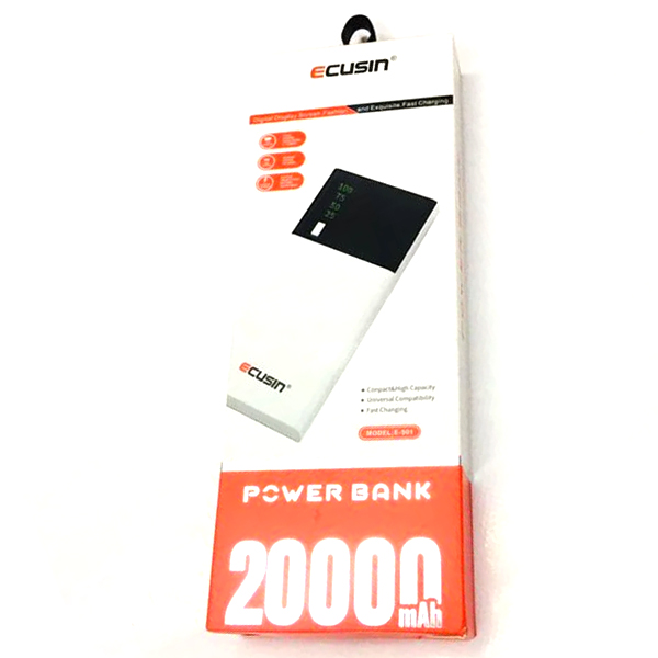 Power Bank Ecusin 20000 мАh 3.7V White