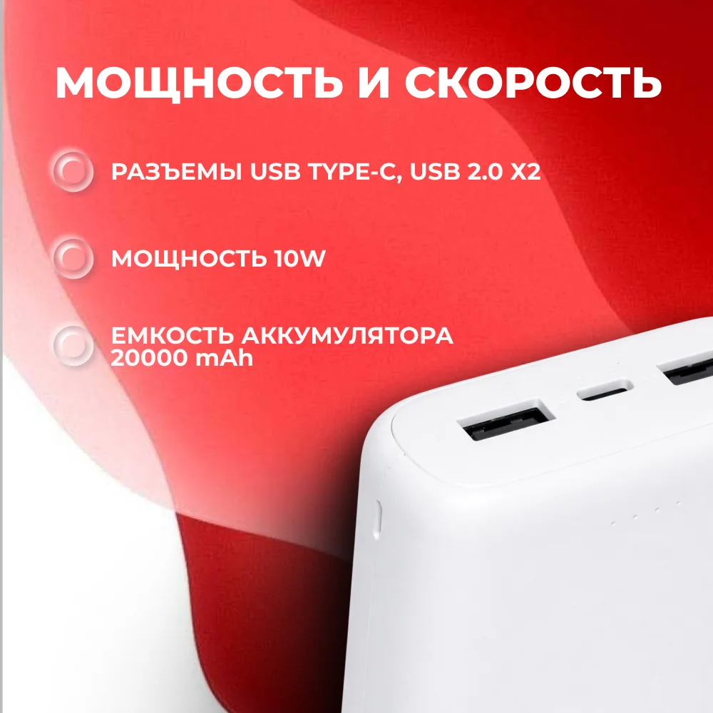 Acron қуат банкі 20000XW20 20000mAh White - фото 4