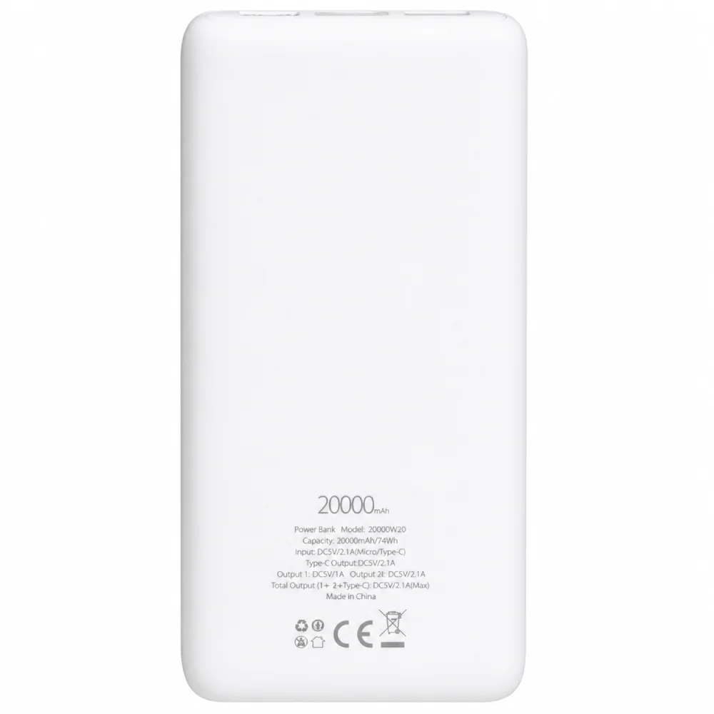 Acron қуат банкі 20000XW20 20000mAh White - фото 8