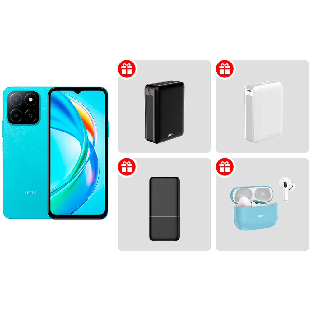 Комплект смартфон Honor X5b Plus 4/128 Ocean Blue + подарочный комплект