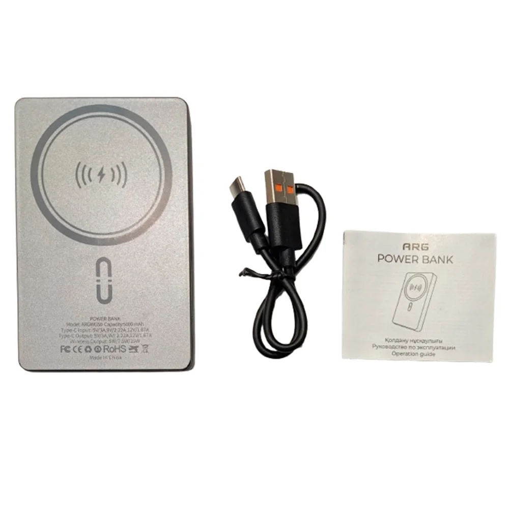 Power Bank ARG 5000mAh Gray Wireless ARGWG50 - фото 8