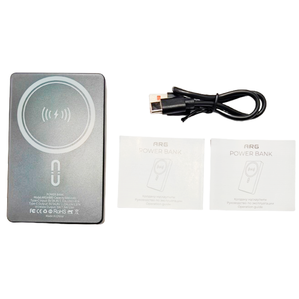 Power Bank ARG 10000mAh Gray Wireless ARGWG10 - фото 8