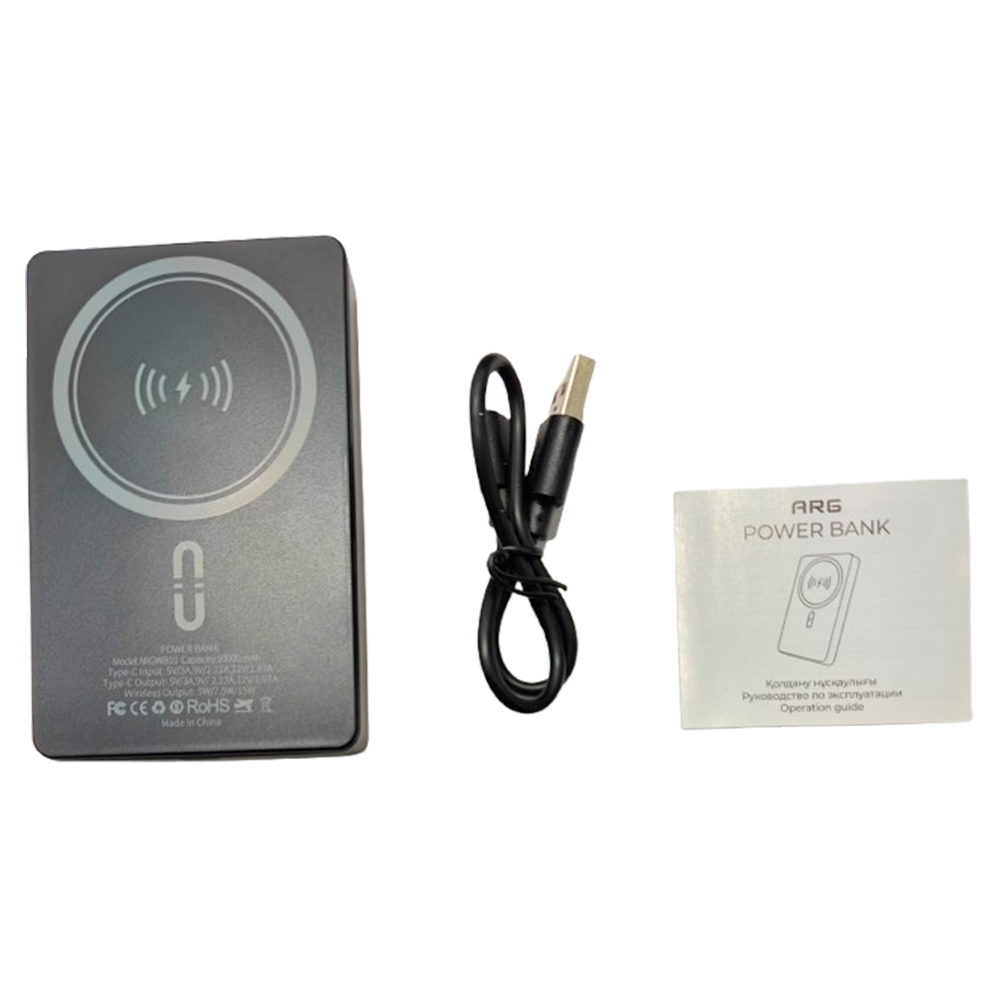Power Bank ARG 10000mAh Black Wireless ARGWB10 - фото 8